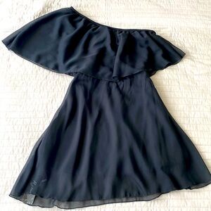 Black mini dress one shoulder